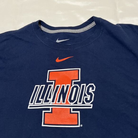 Nike Illinois Fighting Illini Men's Size XL Long Sleeve T-Shirt Blue Orange UIUC - Picture 3 of 12